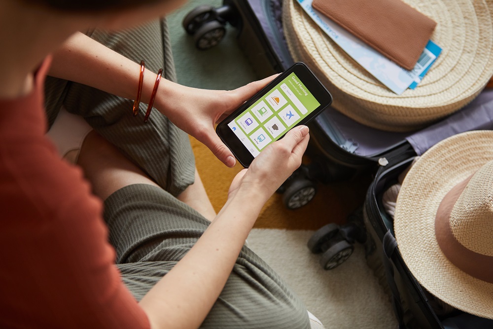 Using mobile app hotel apps geschäftsreise